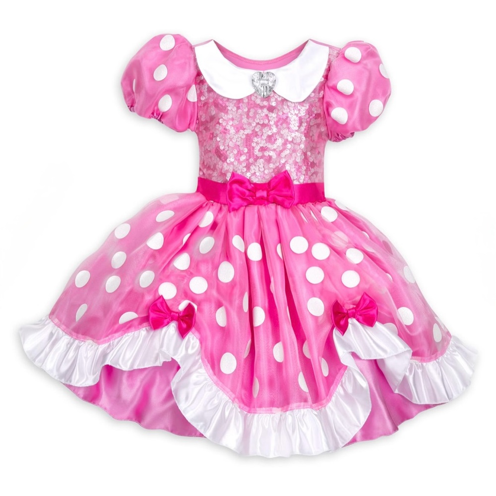 Disney Minnie Mouse Pink and White Polka Dot Costume Dress Size US 2